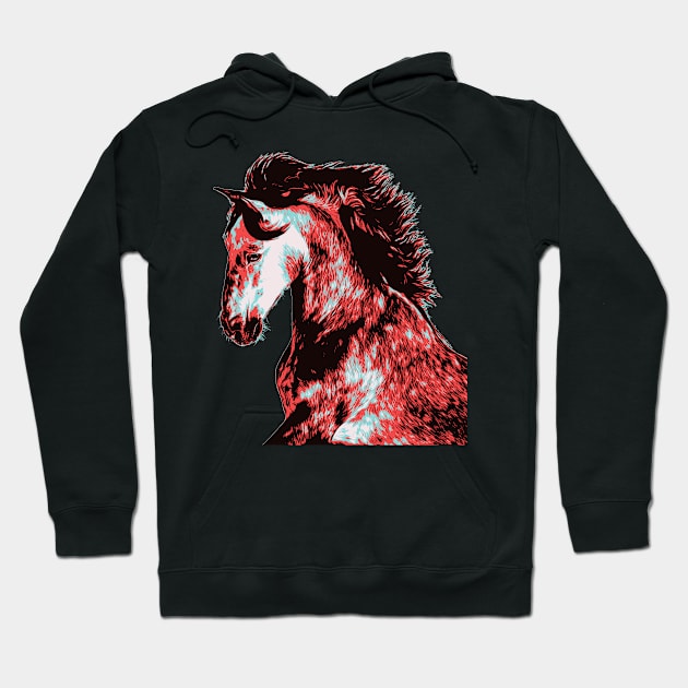 Wild horse Pop Art Hoodie by boholoc0